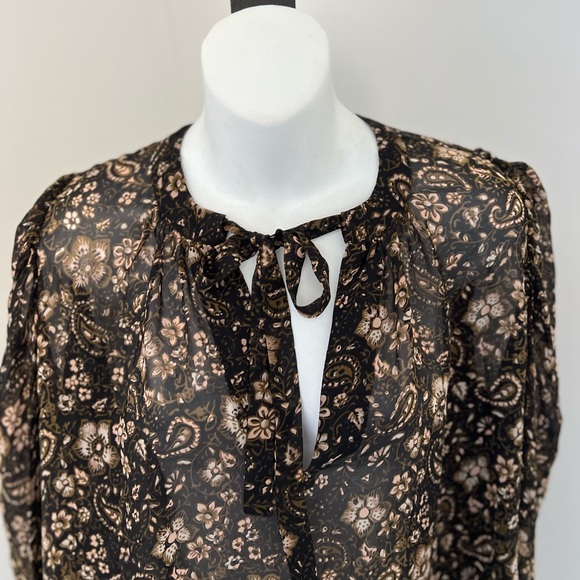 Ulla Johnson Floral/Paisley Silk Top Sz. 6 - Picture 2 of 10
